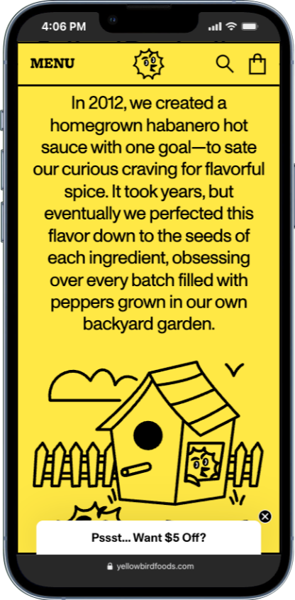 about us section example from yellowbird