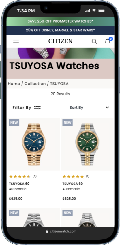 collection filtering section examples from citizen