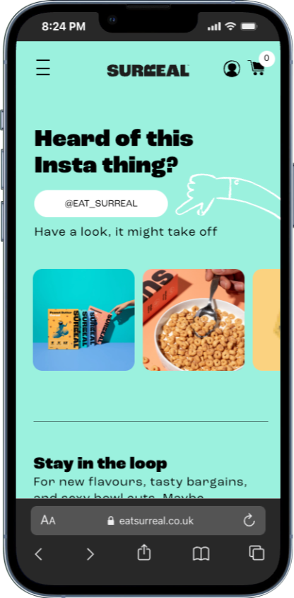 social feed instagram section example from eatsurreal